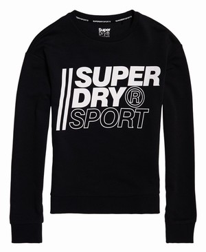 Superdry Core Sport Crew Női Pulóver Fekete | QTNIF7183